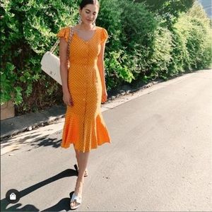 Rachel Parcell Citrus and White Dot Dress